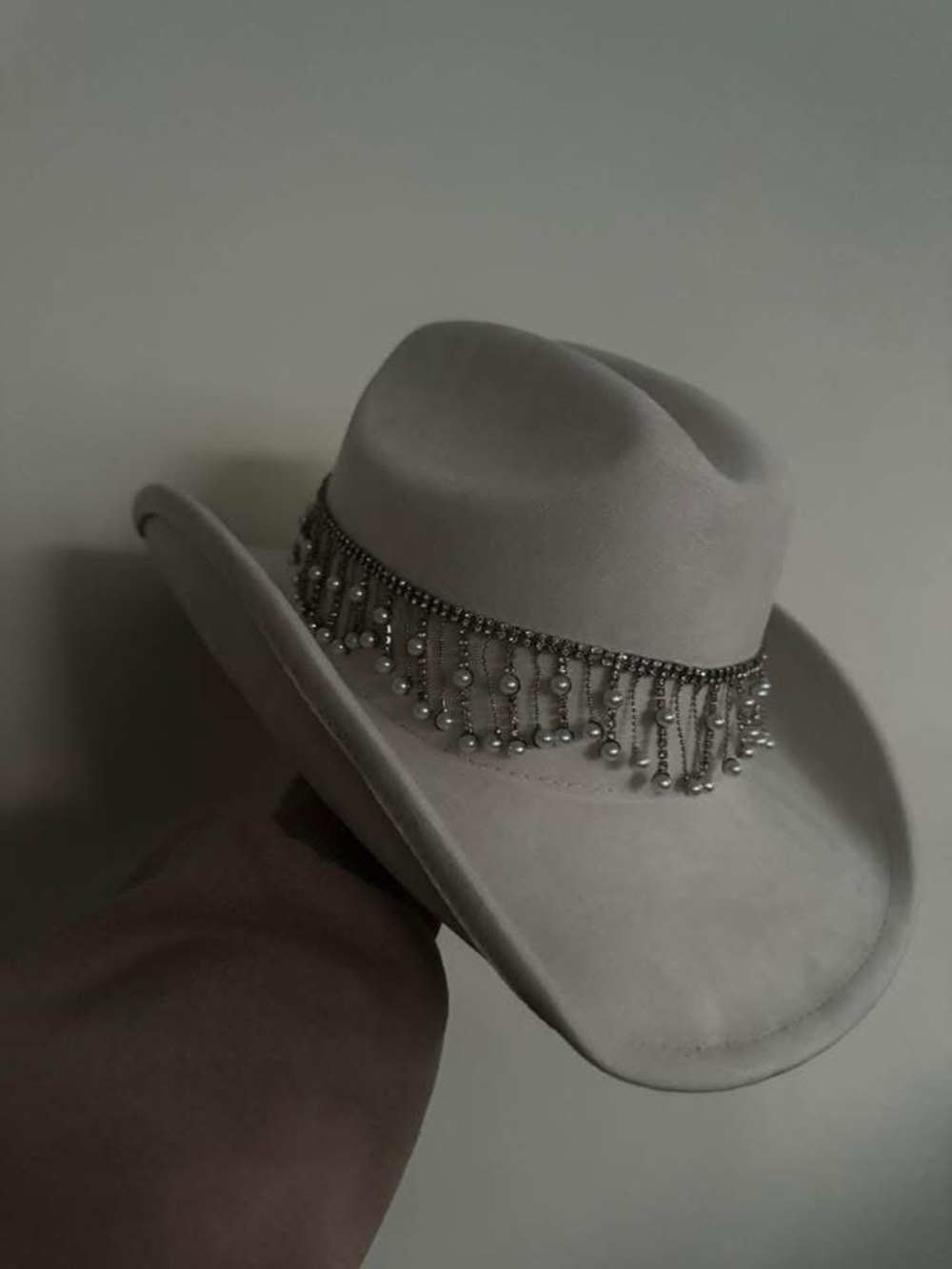 Dry Goods Gray Felt Western Hat with Beaded Fringe